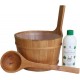Ceber drewniany + chochla + aromat Emendo 500 ml eukaliptus